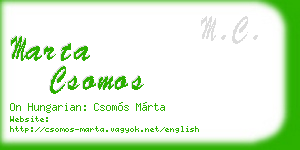 marta csomos business card