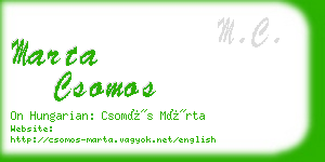 marta csomos business card